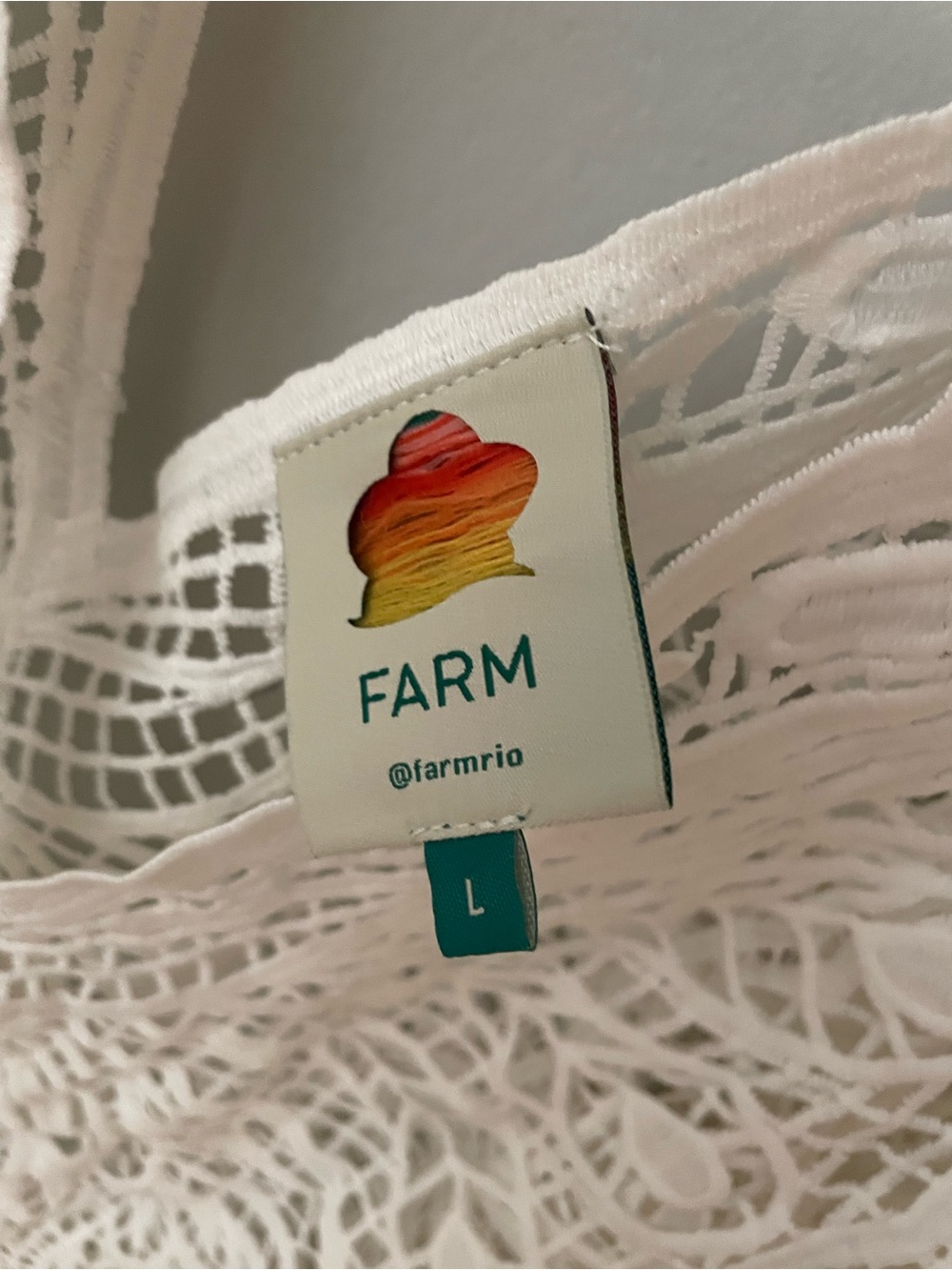 Farm Rio Crochet Lace V-Neck Top - Picture 2 of 3